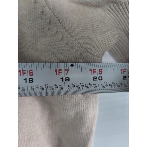 Anewsta Women's Elegant Heavy Embellished Bees Short Sleeve Biege Sweater Size L - Picture 9 of 12